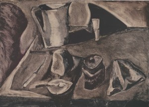 Still - life with hat,   62 X 86cm , monotype_resize   